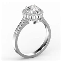 R0086 14kt White Gold Diamond and Diamond and Diamond side angle