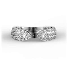 R0092 14kt White Gold Diamond and Diamond top