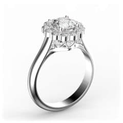 R0093 14kt White Gold Diamond and Diamond side angle