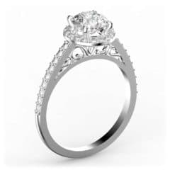 R0114 14kt White Gold Diamond and Diamond and Diamond side angle