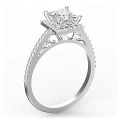 R0125 14kt White Gold Diamond and Diamond and Diamond side angle