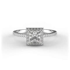 R0125 14kt White Gold Diamond and Diamond and Diamond top