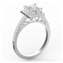 R0127 14kt White Gold Diamond and Diamond and Diamond side angle