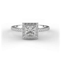 R0127 14kt White Gold Diamond and Diamond and Diamond top