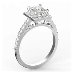 R0129 14kt White Gold Diamond and Diamond and Diamond side angle