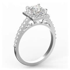 R0131 14kt White Gold Diamond and Diamond and Diamond side angle