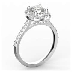 R0133 14kt White Gold Diamond and Diamond and Diamond side angle