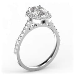 R0135 14kt White Gold Diamond and Diamond and Diamond side angle