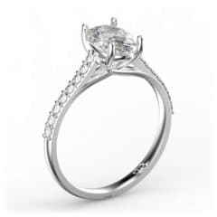 R0136 14kt White Gold Diamond and Diamond side angle