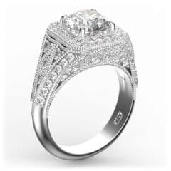 R0139 14kt White Gold Diamond and Diamond and Diamond and Diamond side angle