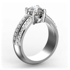 R0142 14kt White Gold Diamond and Diamond and Diamond and Diamond side angle