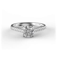 R0143 14kt White Gold Diamond and Diamond top