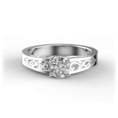 R2001 14kt White Gold Diamond top