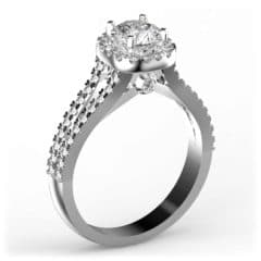 R2005 14kt White Gold Diamond and Diamond and Diamond and Diamond side angle