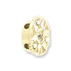 SL253 14kt Yellow Gold Aquamarine and Pearl angle