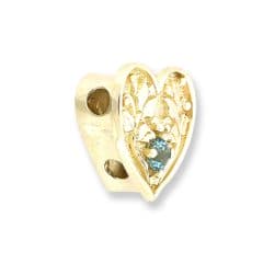 SL268 14kt Yellow Gold Swiss Blue Topaz angle