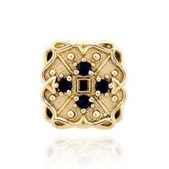 SL349 14kt Yellow Gold Blue Sapphire top