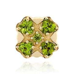 SL355 14kt Yellow Gold Peridot and Peridot top