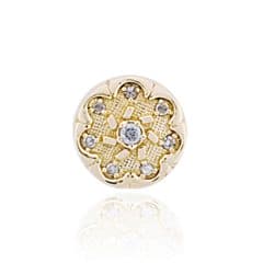SL436 14kt Yellow Gold Diamond and Diamond top