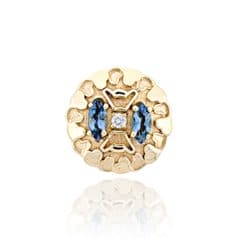 SL482 14kt Yellow Gold Diamond and Swiss Blue Topaz top