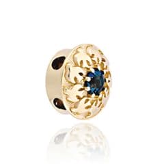 SL493 14kt Yellow Gold London Blue Topaz angle