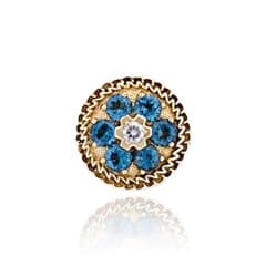 SL519 14kt Yellow Gold Diamond and London Blue Topaz top