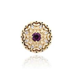 SL520 14kt Yellow Gold Amethyst and Diamond top