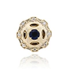 SL540 14kt Yellow Gold Blue Sapphire and Diamond top