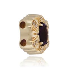 SL557 14kt Yellow Gold Amethyst and Diamond angle