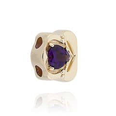 SL565 14kt Yellow Gold Amethyst angle