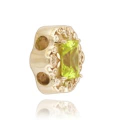 SL589 14kt Yellow Gold Peridot and Diamond angle