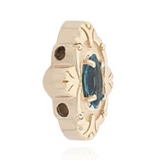 SL623 14kt Yellow Gold Swiss Blue Topaz angle